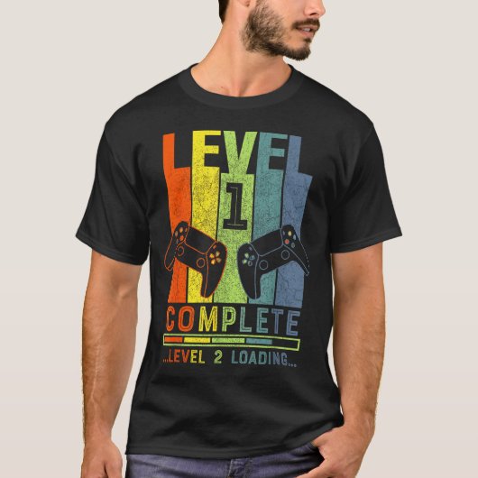 Level 1 Complete Gamer Gift 1 Years Wedding Annive Tシャツ (正面)