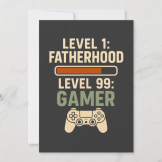 Level 1 Fatherhood, Level 99 Gamer Design 招待状