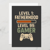 Level 1 Fatherhood, Level 99 Gamer Design 招待状 (正面/裏面)