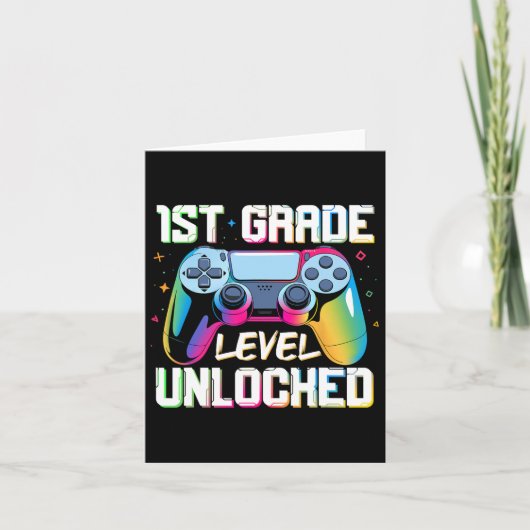 Level 1st Grade Unlocked Back To School First Day  カード (正面)