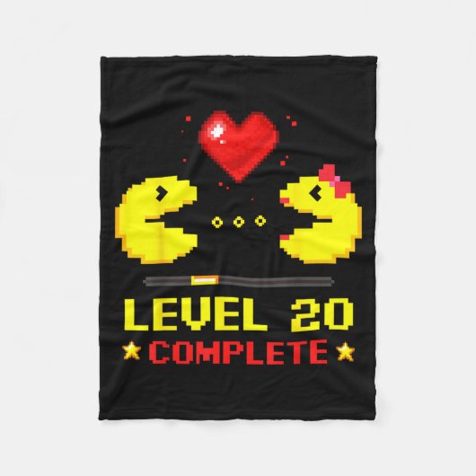 Level 20 Complete Gamers 20th Wedding Anniversary  フリースブランケット (正面)