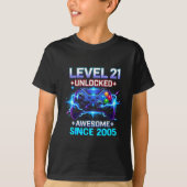 Level 21 Unlocked Awesome Since 2005 21st Birthday Tシャツ (正面)