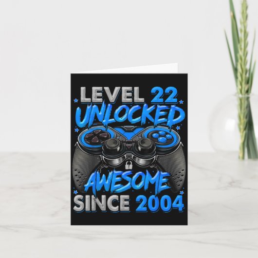 Level 22 Unlocked Awesome Since 2004 22nd Birthday カード (正面)