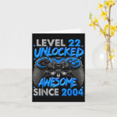 Level 22 Unlocked Awesome Since 2004 22nd Birthday カード (黄色い花)