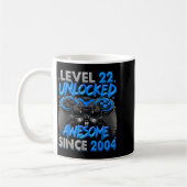 Level 22 Unlocked Awesome Since 2004 22nd Birthday コーヒーマグカップ (左)