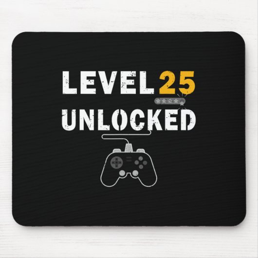 Level 25 Unlocked Video Gamer 25th Birthday Gift V マウスパッド (正面)