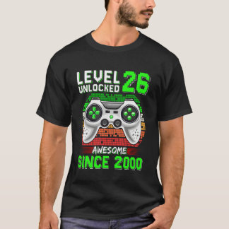 Level 26 Unlocked Awesome Since 2000 Video Gamer 2 Tシャツ