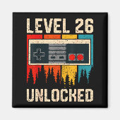 Level 26 Unlocked Video Game Controller Birthday M マグネット (正面)