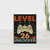 Level 26 Unlocked Video Gamer 26th Birthday 26 Yea カード (正面)