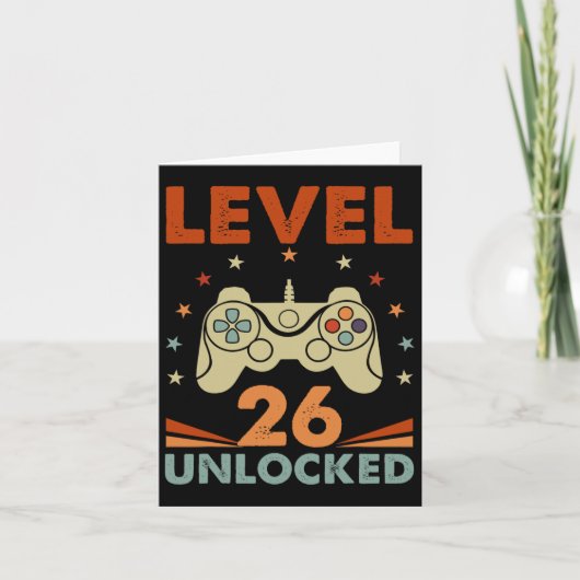 Level 26 Unlocked Video Gamer 26th Birthday 26 Yea カード (正面)