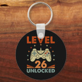 Level 26 Unlocked Video Gamer 26th Birthday 26 Yea キーホルダー (正面)