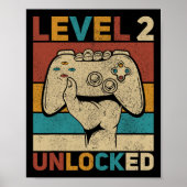 Level 2 Unlocked 2 Year Old Boy Second Bday Kid 2n ポスター (正面)