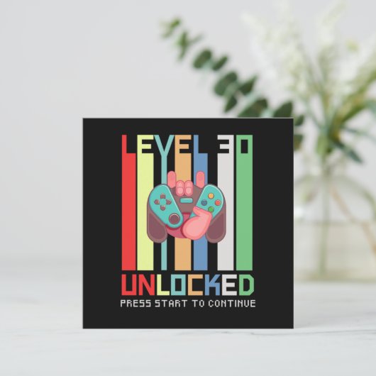 Level 30 Unlock 1990 30 th Birthday Gift 招待状 (スタンド正面)