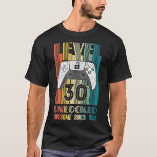 Level 30 Unlocked 素晴らし 30 Video Game 1991誕生 Tシャツ