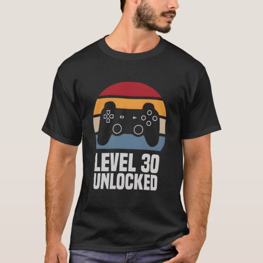 Level 30 Unlocked 30 Video Gamer Tシャツ (正面)