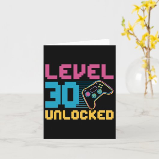 Level 30 Unlocked Gaming Birthday  カード (黄色い花)