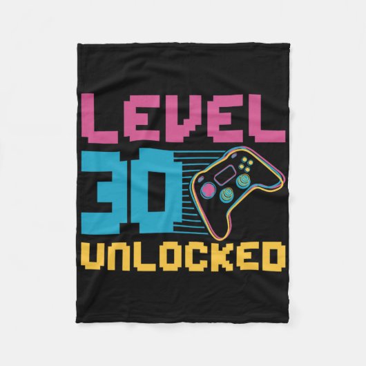 Level 30 Unlocked Gaming Birthday  フリースブランケット (正面)