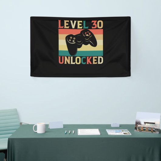 Level 30 Unlocked Video Gamer 30th Birthday 横断幕 (トレードショー)