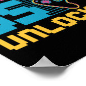 Level 35 Unlocked Gaming Birthday  ポスター (角)