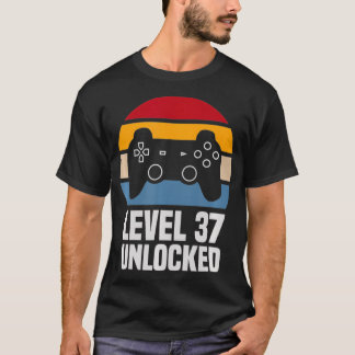 Level 37 Unlocked 37th Birthday 37 Years Old Video Tシャツ
