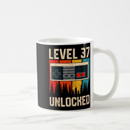 Level 37 Unlocked Video Game Controller Birthday M コーヒーマグカップ (右)