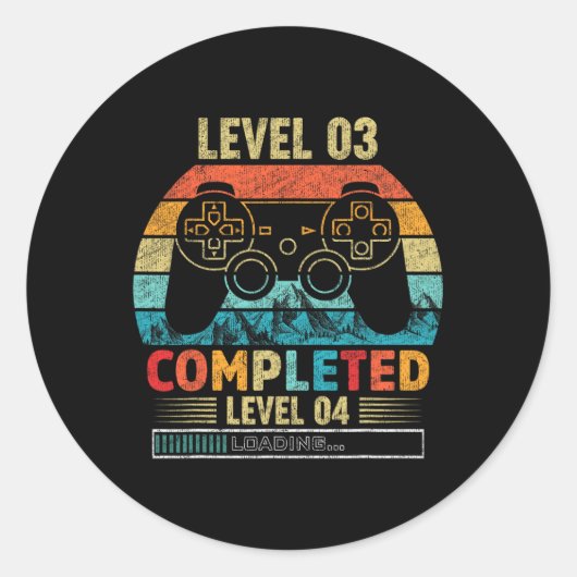 Level 3 Complete Level 4 Loading 3rd Birthday Vide ラウンドシール (正面)