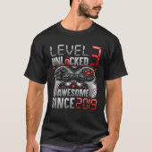 Level 3 Unlocked Awesome Since 2019 3Rd Birthday G Tシャツ (正面)