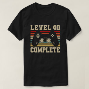 Level 40 Complete 40 Anniverary Video Gamer  Tシャツ