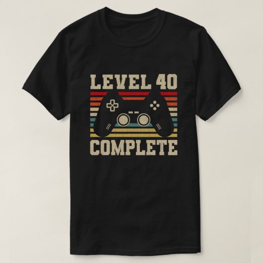 Level 40 Complete 40 Anniverary Video Gamer Tシャツ (デザイン正面)