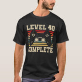 Level 40 Complete 40 Anniverary Video Gamer Tシャツ (正面)