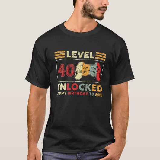 Level 40 Unlocked Awesome 1982 Video Game 40Th Bir Tシャツ (正面)