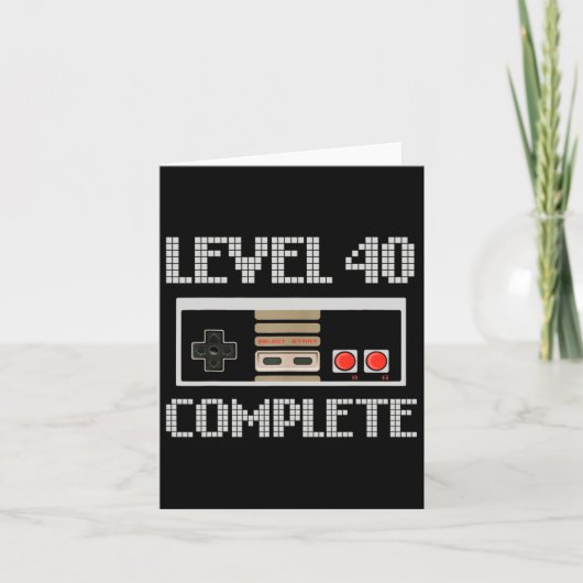 Level 40 Unlocked Shirt Video Gamer 40th Birthday  カード (正面)
