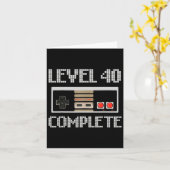 Level 40 Unlocked Shirt Video Gamer 40th Birthday  カード (黄色い花)
