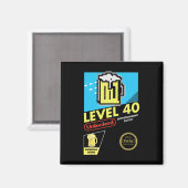 Level 40 Unlocked Video Game 40th Birthday  マグネット (正面/裏面)