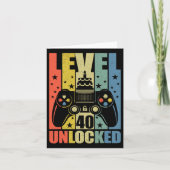 Level 40 Unlocked Video Game 40th Birthday Gamer B カード (正面)