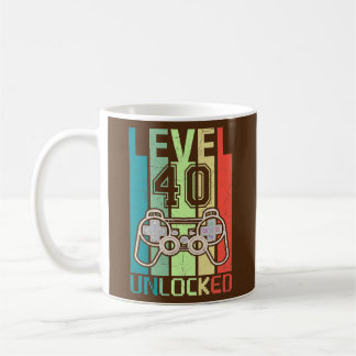 Level 40 Unlocked Video Gamer 40th Birthday Gifts コーヒーマグカップ