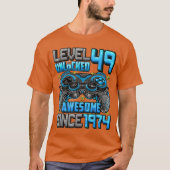 Level 49 Unlocked Awesome Since 1974 49th Birthday Tシャツ (正面)