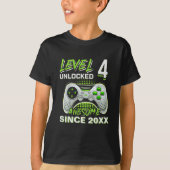 Level 4 Unlocked - Fun Birthday 4 Gamer  Tシャツ (正面)