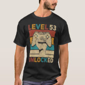 Level 53 Unlocked 53rd Birthday 53 Years Old Gamer Tシャツ (正面)