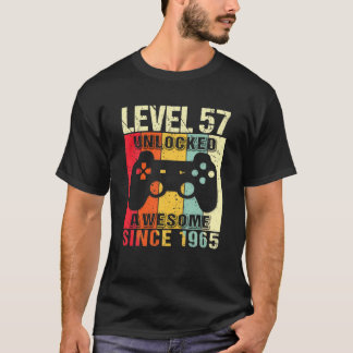 Level 57 Unlocked 57Th Birthday Gamer Awesome Sinc Tシャツ