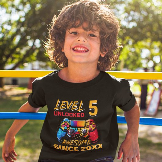 Level 5 Unlocked - Funny Birthday 5 Kids Tシャツ