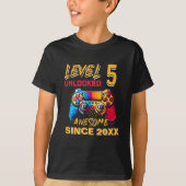 Level 5 Unlocked - Funny Birthday 5 Kids Tシャツ (正面)