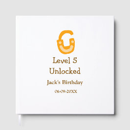 Level 5 unlocked lock orange brown happy birthday  ゲストブック