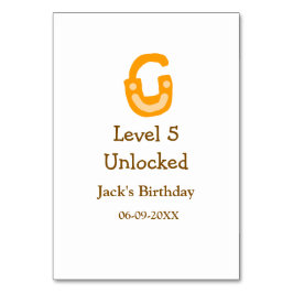 Level 5 unlocked lock orange brown happy birthday  テーブルナンバー