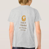 Level 5 unlocked lock orange brown happy birthday  トライブレンドＴシャツ (裏面)