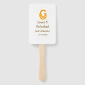 Level 5 unlocked lock orange brown happy birthday  ハンドファン (裏面)