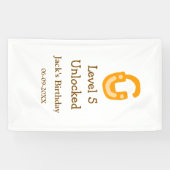 Level 5 unlocked lock orange brown happy birthday 横断幕 (横)