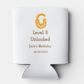Level 5 unlocked lock orange brown happy birthday  缶クーラー (裏面)