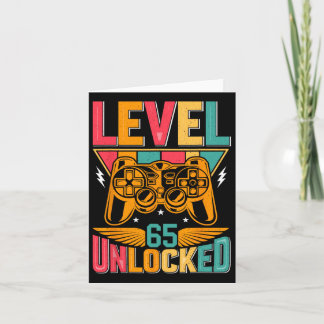 Level 65 Unlocked Video Gaming 65th Birthday Gamer カード