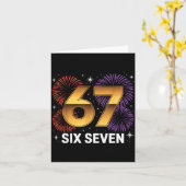 Level 67 Complete Six Seven Birthday Fireworks  カード (黄色い花)
